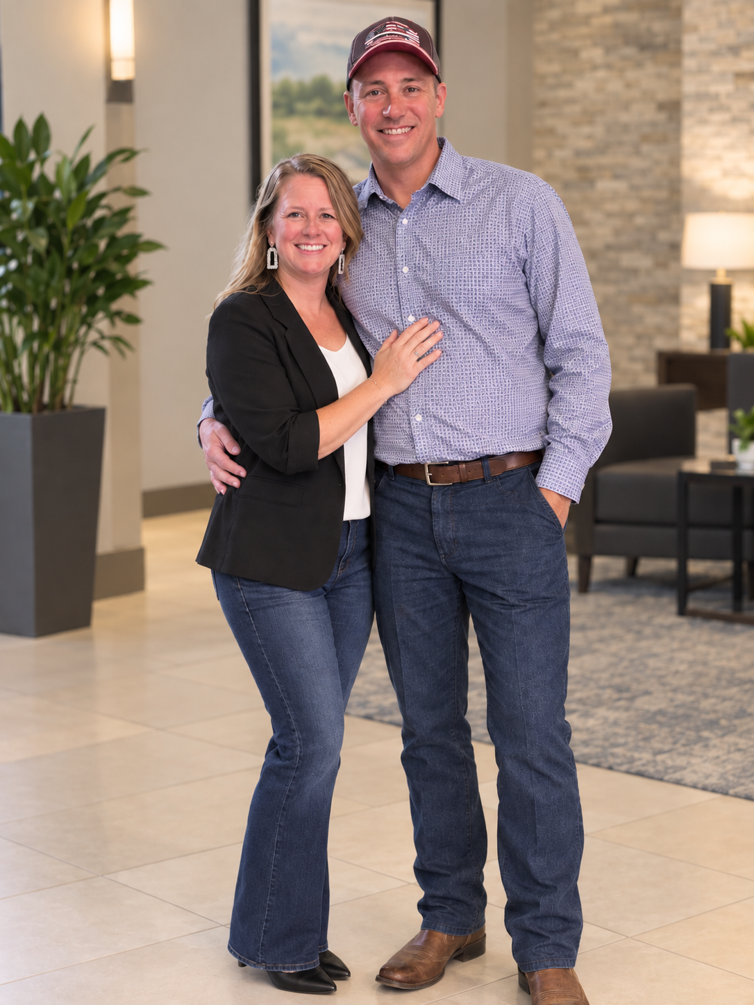 Josh Haley and his wife Callie smiling together